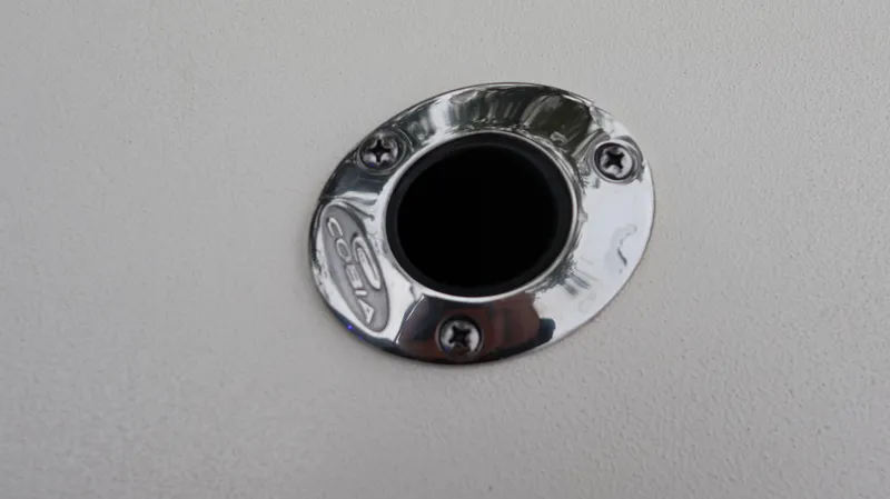 Slide: The Image of Chrome fitting on 2023 Cobia 280 Center Console boat. - 34