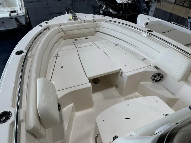 Slide: The Image of 2025 Grady-White Fisherman 236 boat interior with spacious seating and sleek design. - 14