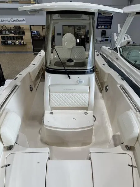 Slide: The Image of 2025 Grady-White Fisherman 236 boat interior, featuring sleek design and comfortable seating. - 18