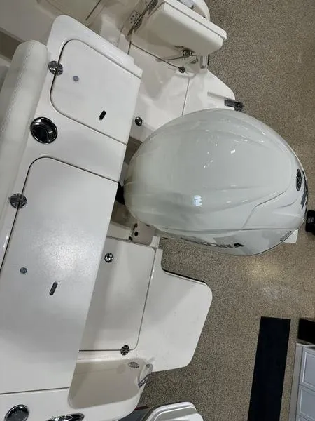 Slide: The Image of 2025 Grady-White Fisherman 236 boat interior with sleek white design and modern features. - 3