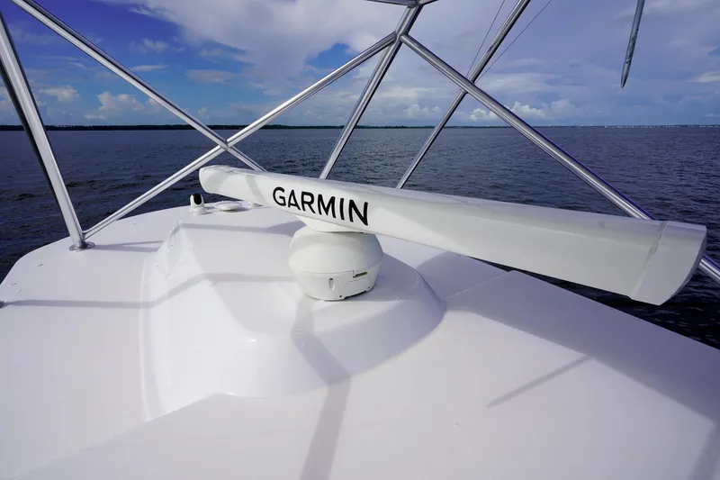 Slide: The Image of Custom Carolina 45 F&S 2008 boat with Garmin radar on open water. - 26