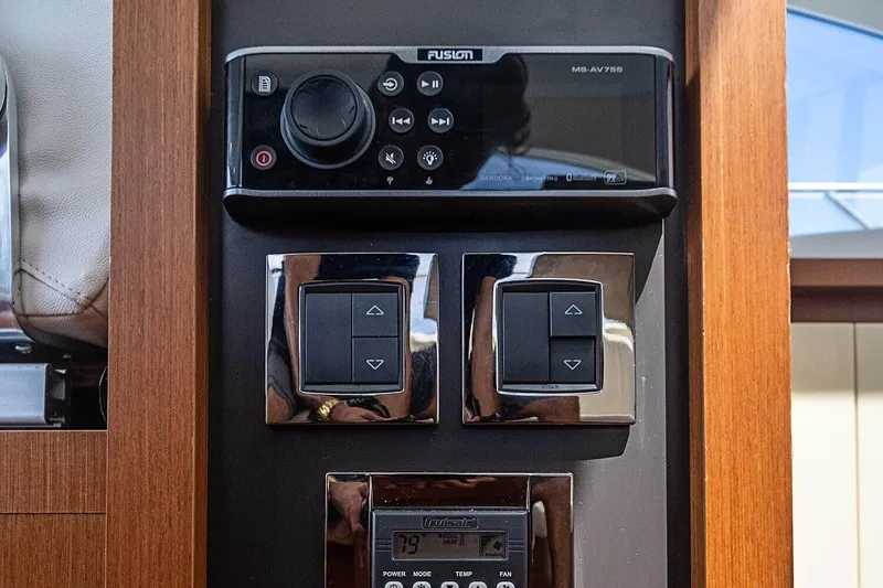 Slide: The Image of Control panel of 2017 Beneteau Gran Turismo yacht with Fusion audio system. - 44