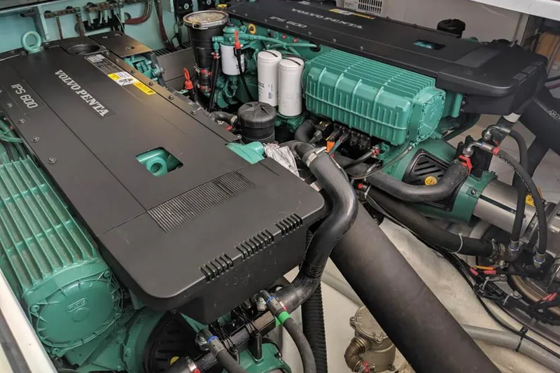 Slide: The Image of Engine room of 2017 Beneteau Gran Turismo with Volvo Penta engines. - 48