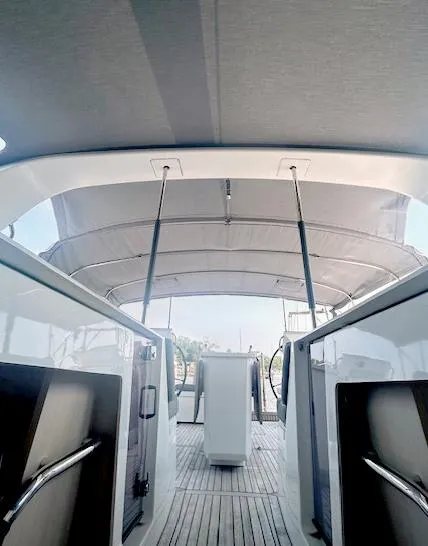 Slide: The Image of Beneteau Oceanis 51.1 yacht interior, 2022 model, featuring sleek design and spacious deck. - 9