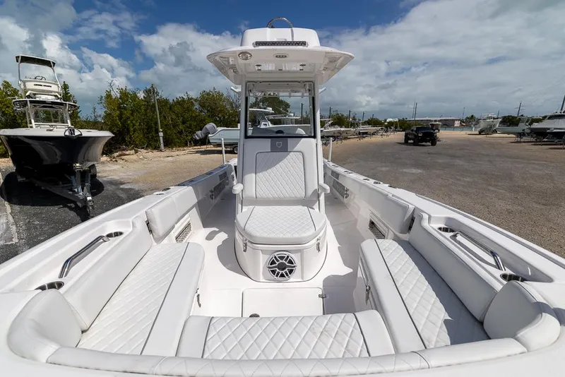 Slide: The Image of 2025 Sea Fox 282 Hybrid LT boat with spacious seating and modern design. - 23