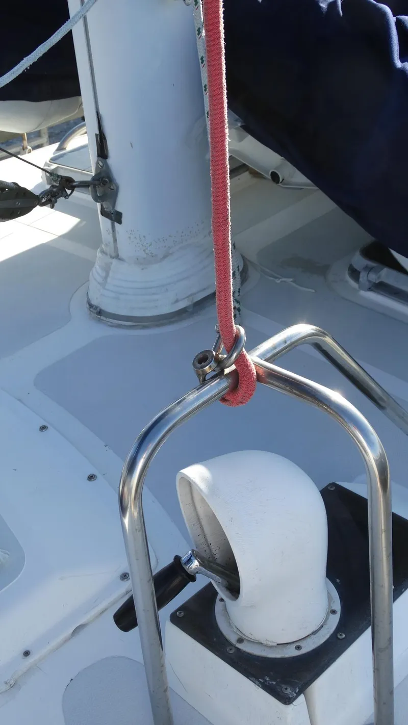 Slide: The Image of Sailing equipment on 1985 Gulfstar 45 Hirsch Center Cockpit yacht deck. - 6