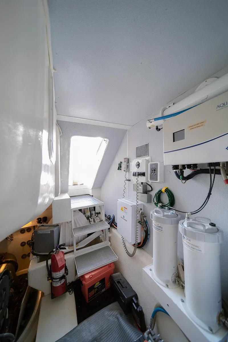 Slide: The Image of 2013 Lazzara LSX yacht interior with equipment and storage area. - 16