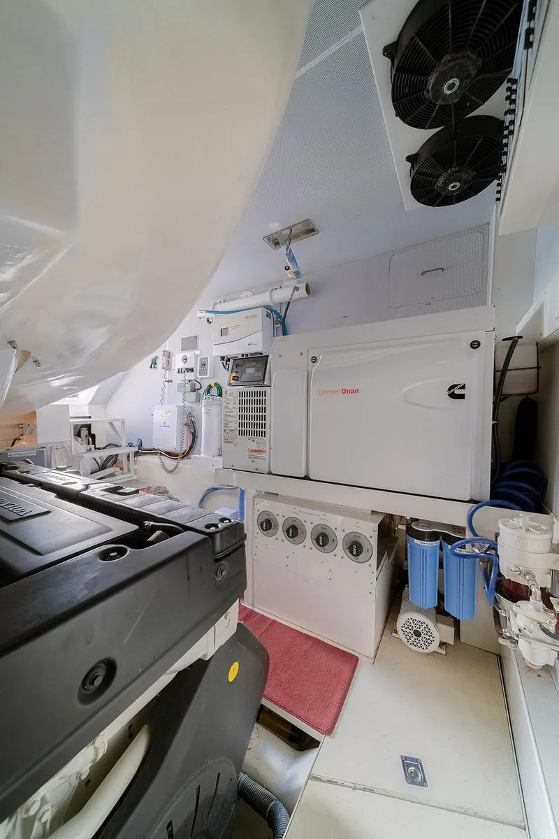 Slide: The Image of Engine room of 2013 Lazzara LSX yacht with equipment and machinery. - 18
