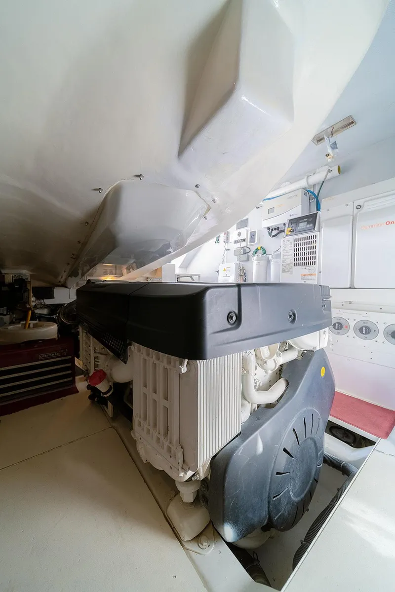 Slide: The Image of Engine room of 2013 Lazzara LSX yacht, showcasing machinery and equipment. - 20