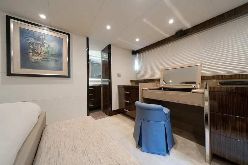 Slide: The Image of Luxurious interior of 2013 Lazzara LSX yacht with elegant furnishings and modern decor. - 28