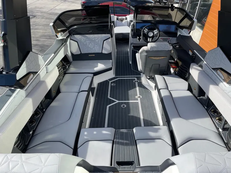 Slide: The Image of 2023 Nautique Super Air Nautique G23 Paragon interior with luxurious seating and modern design. - 5