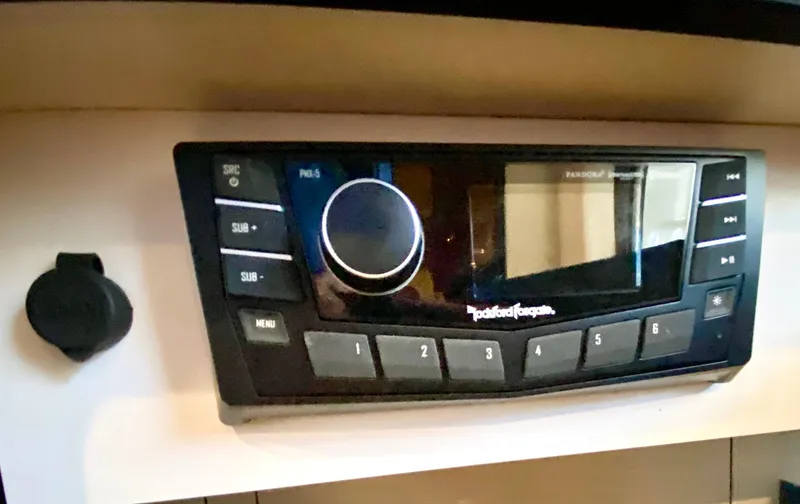 Slide: The Image of Rockford Fosgate stereo system in 2001 Sea Ray 380 Aft Cabin yacht. - 42