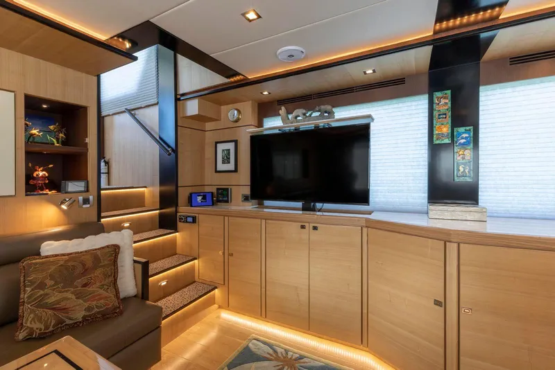 Slide: The Image of Luxurious interior of 2021 North Pacific 49 Euro Pilothouse yacht with modern amenities. - 7