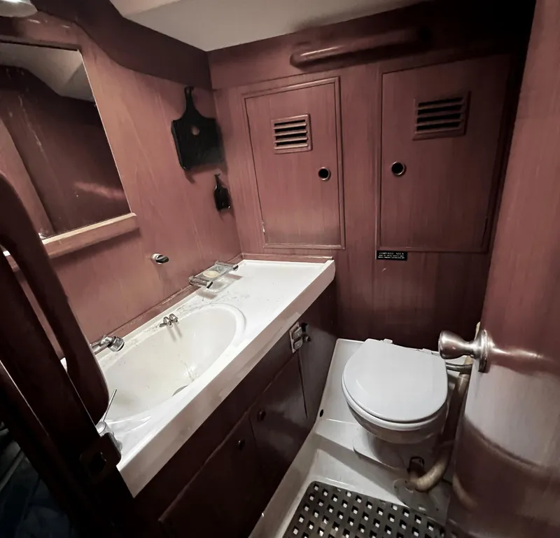 Slide: The Image of 1984 Nautor Swan 391 yacht bathroom with sink and toilet. - 20