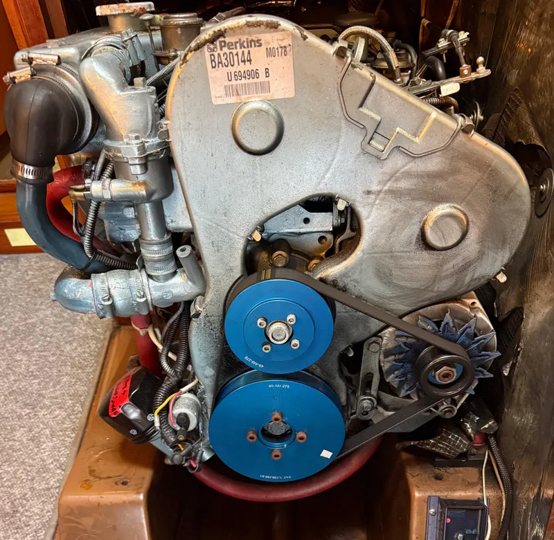 Slide: The Image of Engine of 1984 Nautor Swan 391 sailboat, featuring Perkins components. - 34