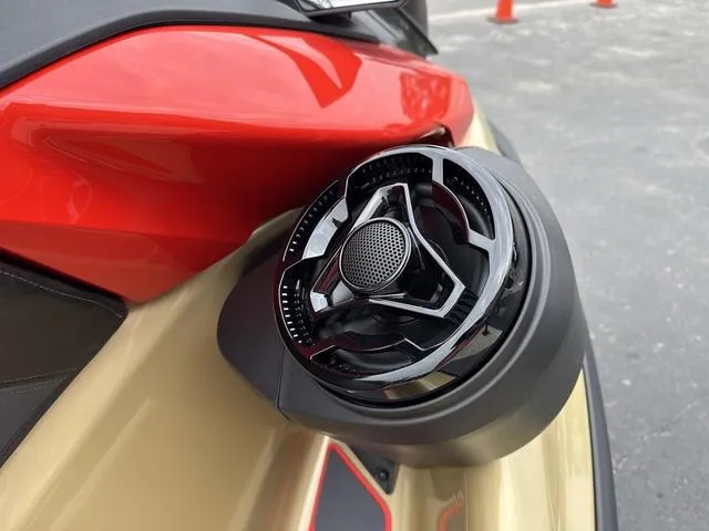 Slide: The Image of Close-up of 2025 Sea-Doo Waverunner PWC RXP X 325 speaker detail. - 10