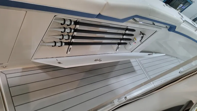 Slide: The Image of 2025 Formula 387 Center Console Fish boat with rod storage compartment. - 44