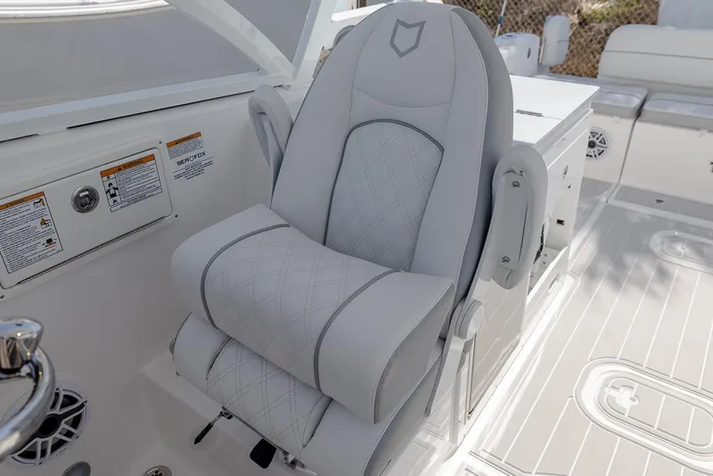 Slide: The Image of Luxurious seating on 2025 Sea Fox 288 Traveler boat, featuring elegant design and comfort. - 23