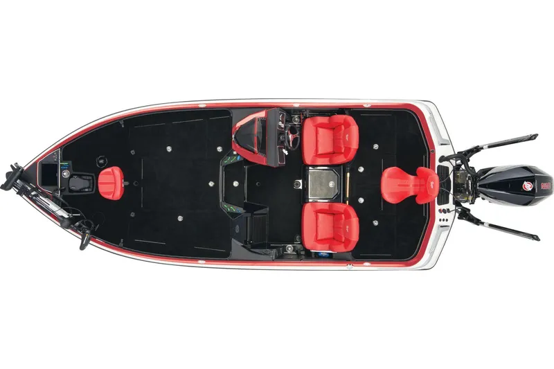 Slide: The Image of 2025 Ranger Z520 boat with trailer parked outside a sports center. - 4