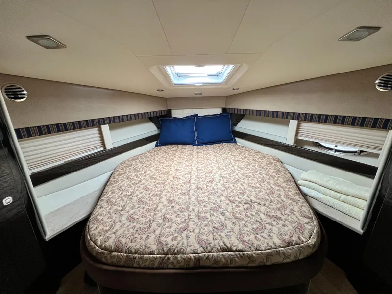 Slide: The Image of Luxurious bedroom interior of 2014 Formula 45 Yacht with skylight and elegant bedding. - 23