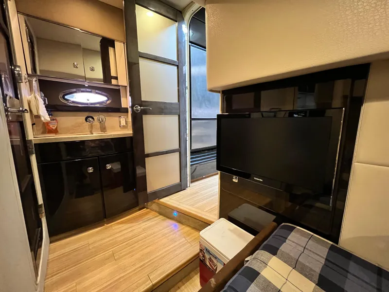 Slide: The Image of Interior of 2014 Formula 45 Yacht with modern amenities and sleek design. - 31