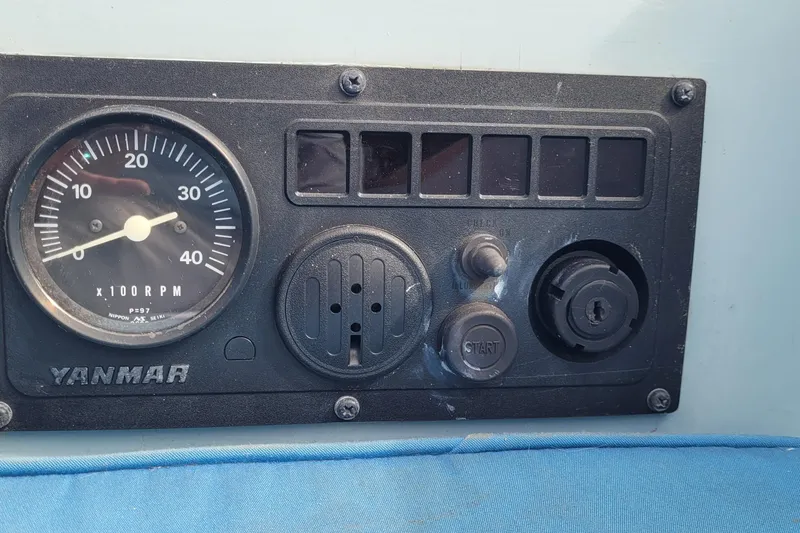 Slide: The Image of Control panel of a 2009 Golant Gaffer Cutter Rig with Yanmar tachometer. - 15