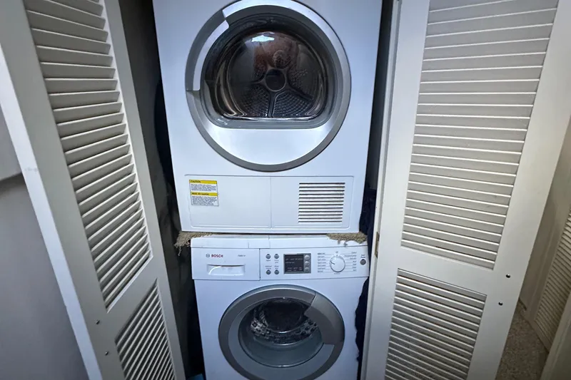 Slide: The Image of Stacked washer and dryer in Tollycraft 57 wide body yacht, 1990 model. - 15