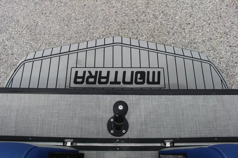 Slide: The Image of 2025 Montara Surf Boss CW 25' boat deck with logo, viewed from above. - 9