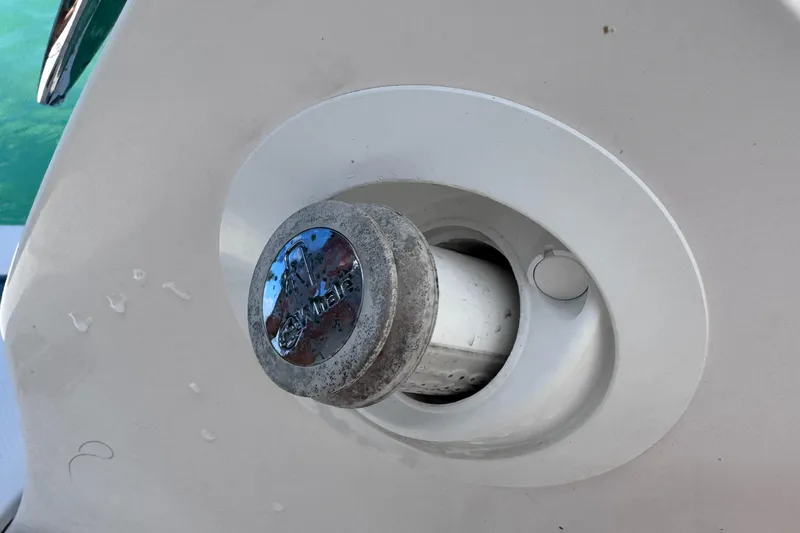 Slide: The Image of Close-up of a 2018 Regal 29 OBX boat fuel cap. - 41