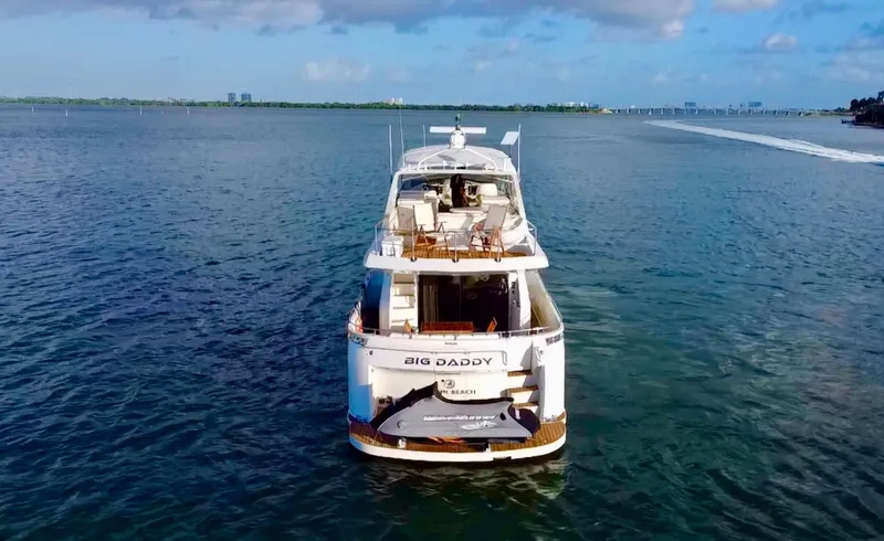 Slide: The Image of Luxury yacht "Big Daddy" on open water, Marquis 59 Markham Edition, 2007 model. - 2