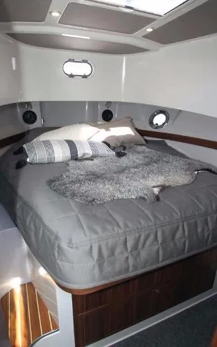 Slide: The Image of Luxurious cabin interior of 2025 Sargo Explorer with cozy bedding and modern design. - 9