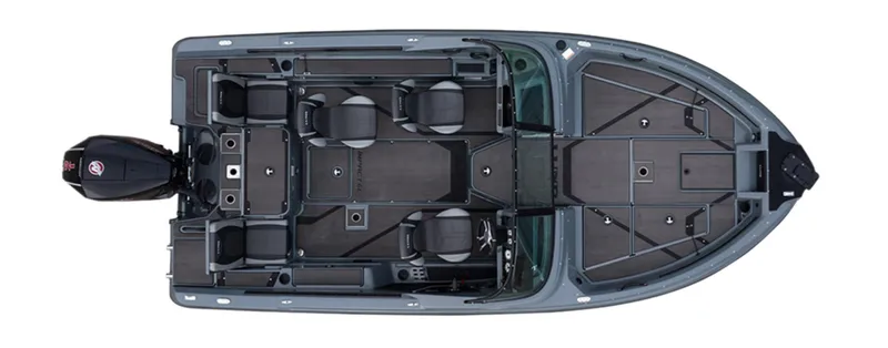 Slide: The Image of 2025 Lund 185 Impact GL boat, top view, showcasing seating and layout design. - 39