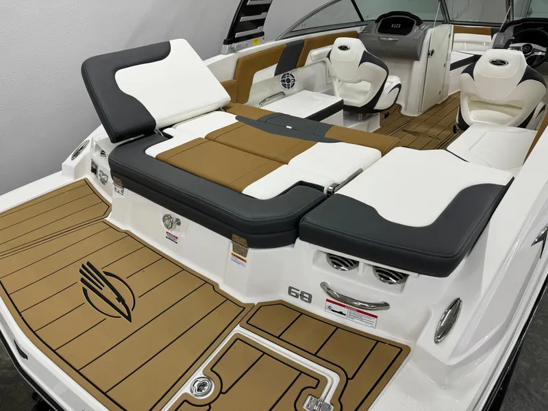 Slide: The Image of 2025 Chaparral 23 SSi boat interior with luxurious seating and modern design. - 7