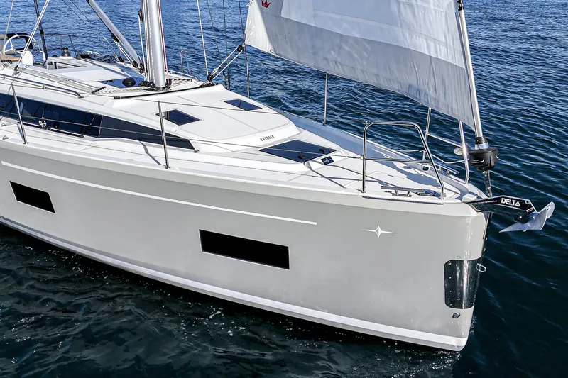 Slide: The Image of 2024 Bavaria C38 sailboat on open water, showcasing sleek design and modern features. - 20