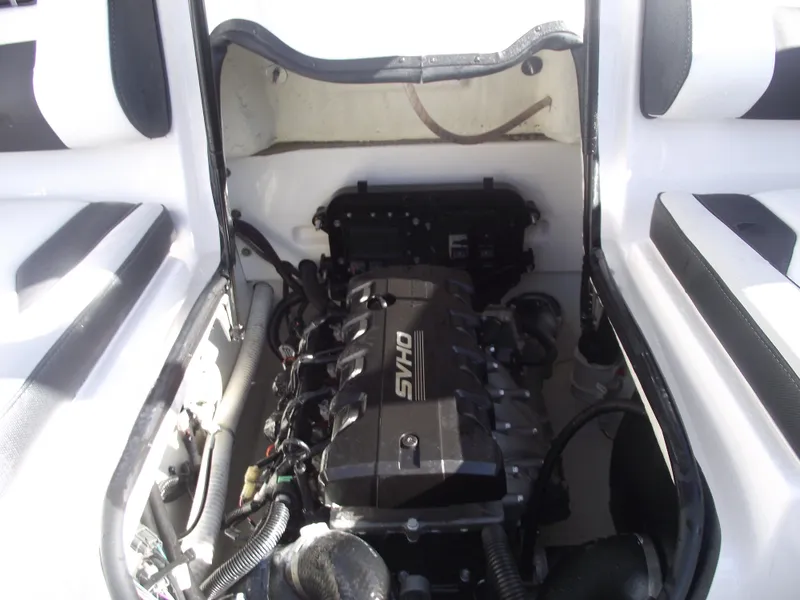 Slide: The Image of 2021 Yamaha AR195 engine compartment with visible SVHO engine components. - 34