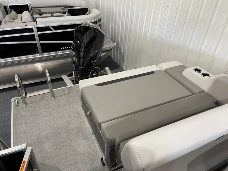 Slide: The Image of 2025 Princecraft Vectra 25 RL pontoon boat with sleek seating and modern design. - 7
