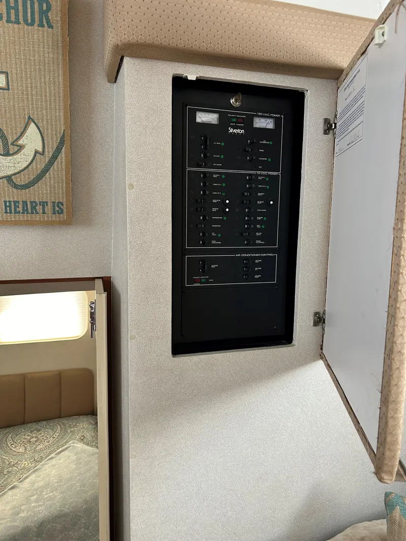 Slide: The Image of Electrical panel inside 1993 Silverton 34 Aft Cabin Motor Yacht. - 20