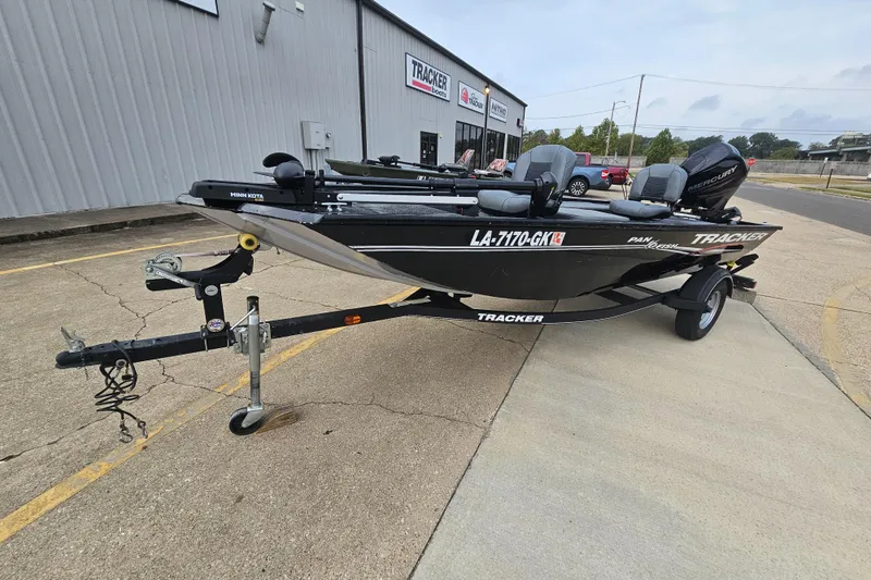 Slide: The Image of 2019 Tracker Panfish 16 boat on trailer outside dealership. - 3