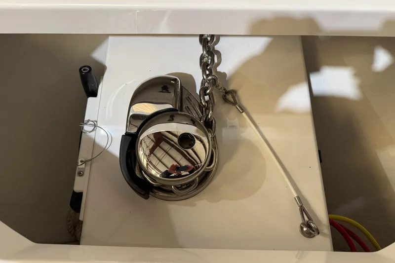 Slide: The Image of Anchor winch system on 2022 Invincible 39 Open Fisherman boat. - 45