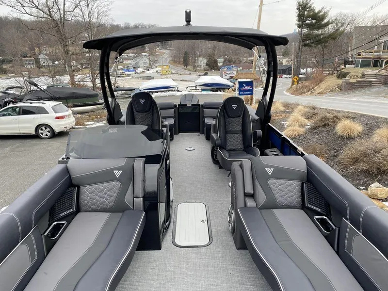 Slide: The Image of Luxurious 2025 Viaggio D24U boat with sleek seating and modern design. - 10