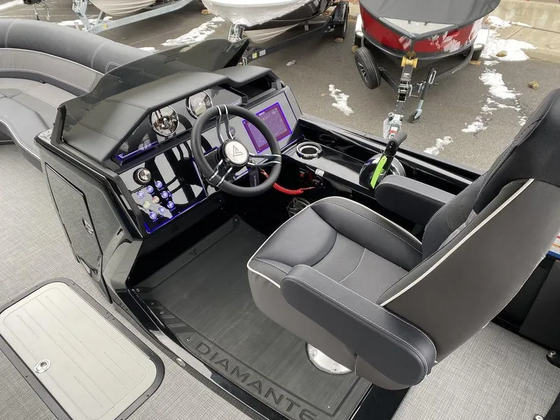 Slide: The Image of 2025 Viaggio D24U boat cockpit with modern steering and controls. - 14