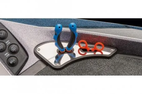 Slide: The Image of 2018 Ranger Z518c boat dashboard with pliers and tool holder. - 23