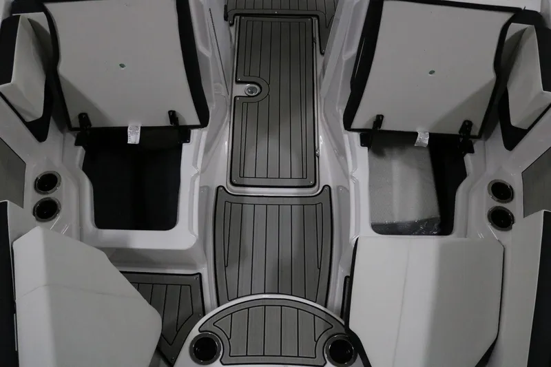 Slide: The Image of 2025 Yamaha Boats 222S interior with sleek seating and modern design. - 8