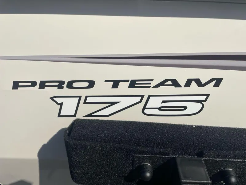 Slide: The Image of 2025 Tracker Pro Team 175 boat logo on a white surface. - 2