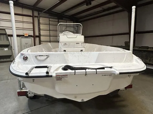 Slide: The Image of 2025 ALK2 Boats 22 CRS in a warehouse, rear view. - 10