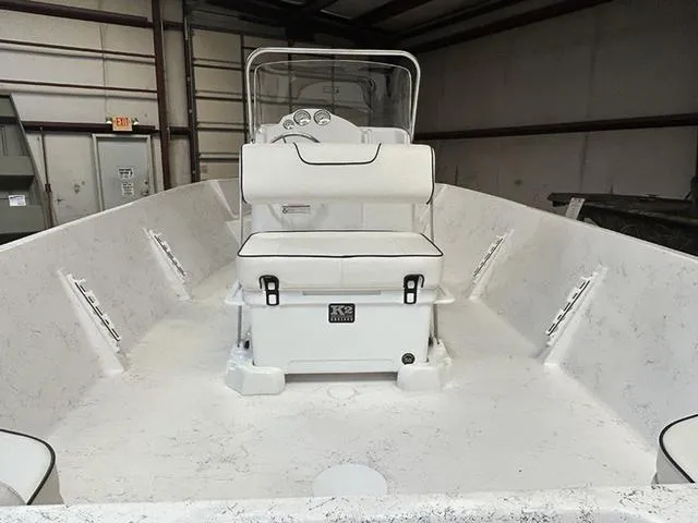 Slide: The Image of 2025 ALK2 Boats 22 CRS model, white interior, spacious deck, modern design. - 2