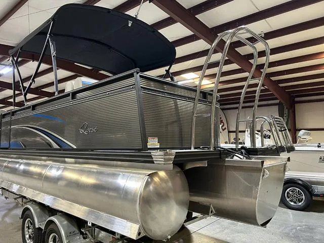 Slide: The Image of 2023 Qwest Pontoons 822 E-Class Splash Pad Triple Tube LT in showroom. - 17