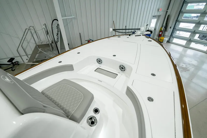 Slide: The Image of 2024 Valhalla Boatworks V-28 interior, showcasing sleek design and modern features in a spacious setting. - 9