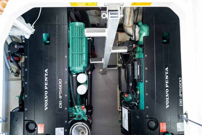 Slide: The Image of Engine room of 2023 Prestige 460 Fly with Volvo Penta D6-IPS600 engines. - 39