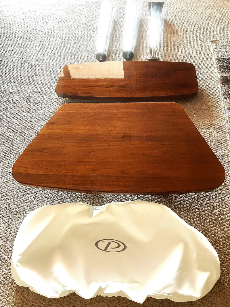 Slide: The Image of Wooden table parts and cover for 2019 Pursuit S 408 Sport boat. - 49